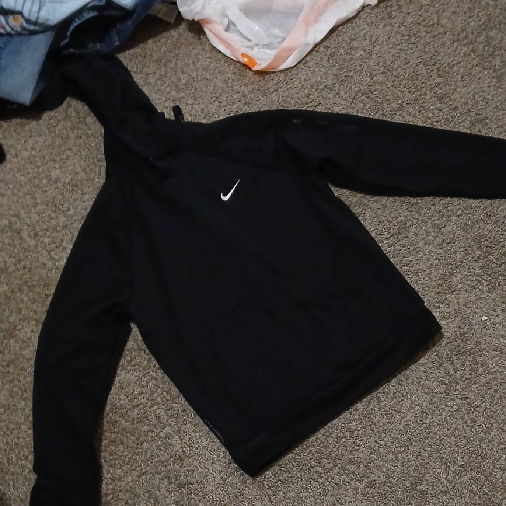 Nike Black Pullover with White Logo Therma Fit